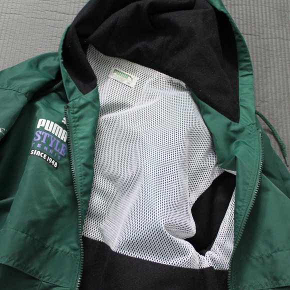 Retro Dark Green Puma Windbreaker - Picture 5 of 7